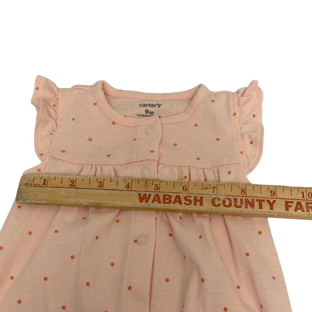 Carters Old Navy Baby Girl Romper Bodysuit Lot 9M 6-12M Pink Orange Leopard